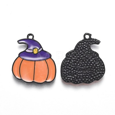 Halloween Theme Alloy Enamel Pendants ENAM-J649-07B-1