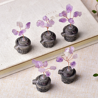 Natural Amethyst Chips Tree Decorations PW-WG51792-01-1