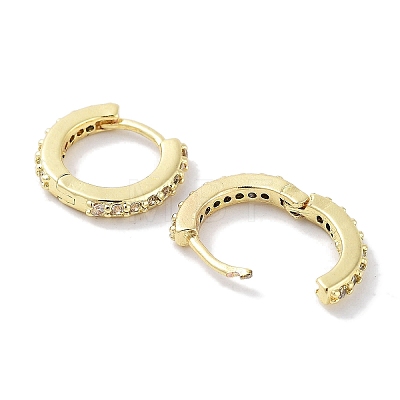 Brass Pave Cubic Zirconia Hoop Earrings for Women EJEW-L269-122G-1
