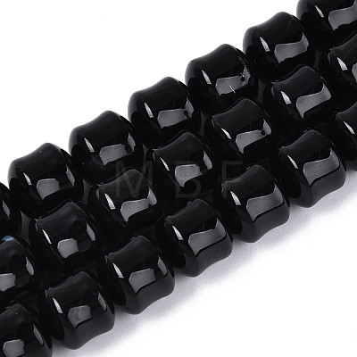 Natural Black Onyx(Dyed & Heated) Beads Strands G-N353-06A-08-1