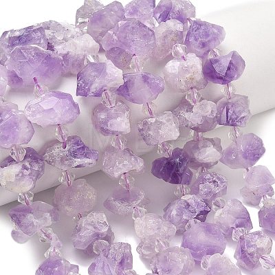 Raw Rough Natural Amethyst Beads Strands G-L642-D04-01-1