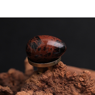 Natural Mahogany Obsidian Egg Figurines Statues for Home Office Desktop Decoration PW-WG1DC51-11-1