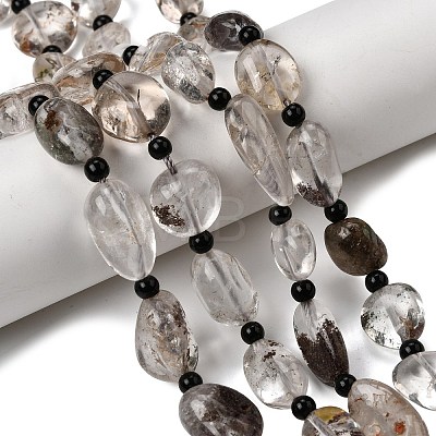 Natural Lodolite Quartz Beads Strands G-F820-M01-01-1