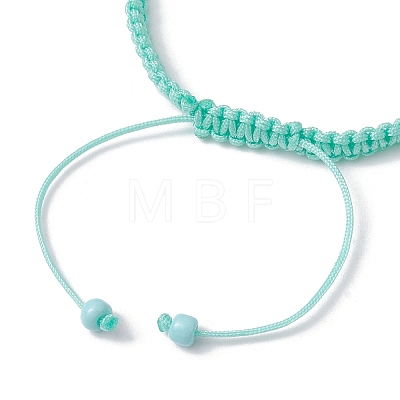 Porcelain Tortoise Braided Bead Bracelets BJEW-JB10058-03-1