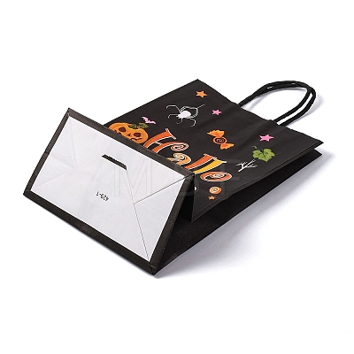 Halloween Theme Happy Halloween Printed Paper Gift Tote Bags ABAG-Q055-02C-1