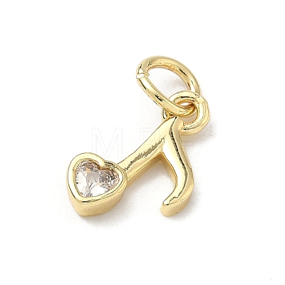 Brass Micro Pave Clear Cubic Zirconia Pendants KK-H255-24G-1
