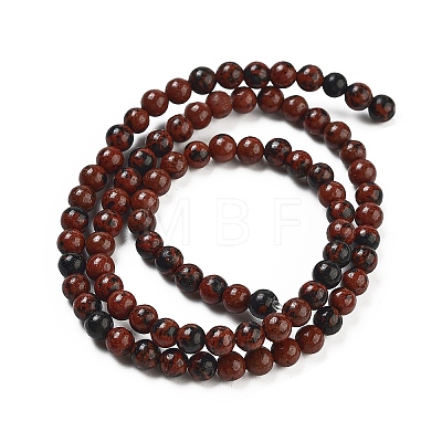 Round Natural Mahogany Obsidian Beads Strands G-N0120-20-4mm-1