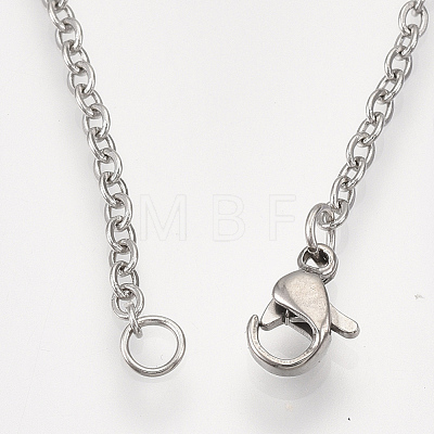 201 Stainless Steel Pendant Necklaces NJEW-T009-JN054-1-40-1