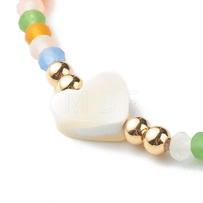 Glass Faceted Beads Stretch Bracelets BJEW-JB06534-1