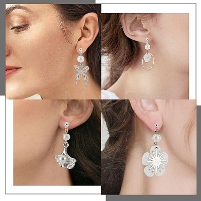 304 Stainless Steel Stud Earring Findings STAS-BBC0008-36A-1