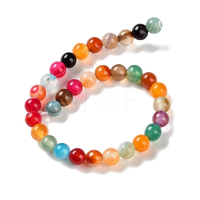 Natural Striped Agate/Banded Agate Beads Strands X-G-Z060-A01-A07-1