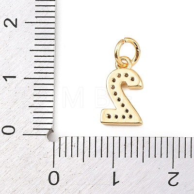 Brass Micro Pave Clear Cubic Zirconia Charms KK-G544-04G-02-1