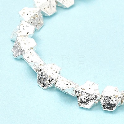 Electroplated Natural Lava Rock Beads Strands G-G984-13S-1