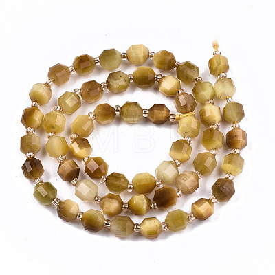 Natural Gold Tiger Eye Beads Strands G-S362-060A-1