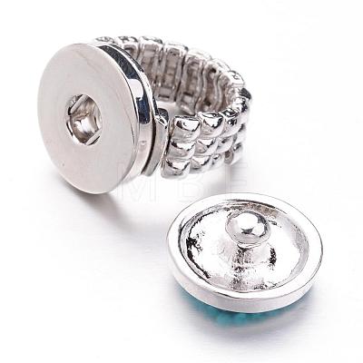 Alloy Rhinestone Snap Buttons Stretch Rings RJEW-JR00187-1