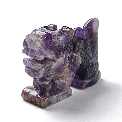 Natural Amethyste Carved Healing Dragon Figurines DJEW-F025-02A-1