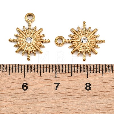 304 Stainless Steel Rhinestone Pendants RB-CBA9349-01G-1
