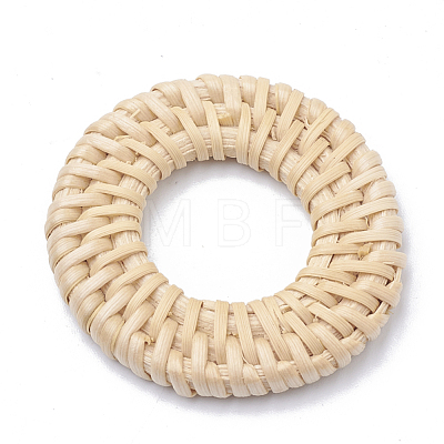 Handmade Reed Cane/Rattan Woven Linking Rings WOVE-Q075-23-1
