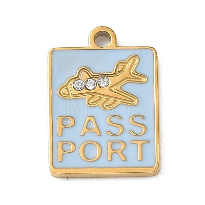 304 Stainless Steel Enamel Pendants STAS-I369-08G-02-1