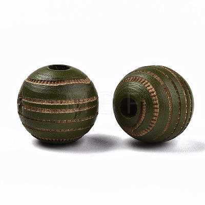 Painted Natural Wood Beads WOOD-T021-54B-04-1