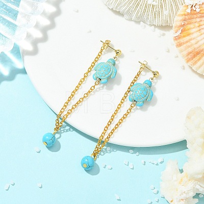 304 Stainless Steel Dangle Stud Earrings for Women EJEW-JE07233-1