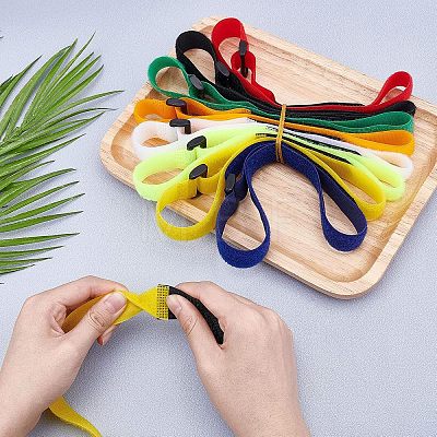 SUPERFINDING 16Pcs 8 Color Reusable Nylon Cable Ties FIND-FH0002-20-1