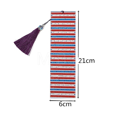 Flag Pattern DIY Diamond Painting Bookmark with Tassel Pendants Kits PW-WG16CC3-01-1