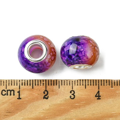 Two Tone Glass European Beads GPDL-K003-01H-1