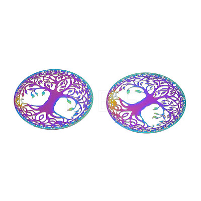 Ion Plating(IP) 201 Stainless Steel Filigree Pendants LS-STAS-S118-108-1