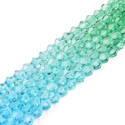 Gradient Color Baking Paint Glass Bead Strands X1-DGLA-A039-T4mm-A018-1