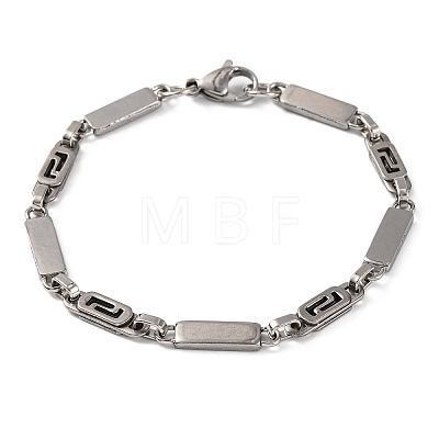 Tarnish Resistant 304 Stainless Steel Rectangle Link Chain Bracelets BJEW-B078-101P-1