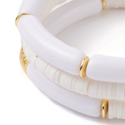 Chunky Tube Beads Bracelets Set BJEW-JB07224-1