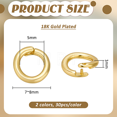 60Pcs 2 Colors Brass Open Jump Rings KK-BC0015-81-1