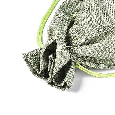 Rectangle Polyester Imitation Burlap Packing Pouches ABAG-N009-01A-03-1