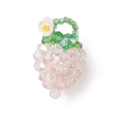 Glass Seed Beaded Pendants PALLOY-MZ01238-1