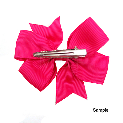 Grosgrain Bowknot Alligator Hair Clips OHAR-Q108-12-1