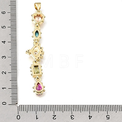 Brass Micro Pave Colorful Cubic Zirconia Big Pendants KK-E802-18G-A-1