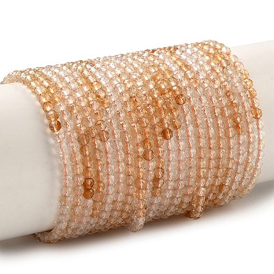 Heated Natural Citrine Beads Strands G-Q002-B04-04-1
