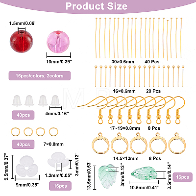 ® DIY Glass Cherry Earring Making Kits DIY-AR0003-02-1