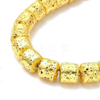 Electroplated Natural Lava Rock Beads Strands G-G984-07G-1