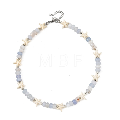 Natural Banded Agate Bead Necklaces NJEW-JN06623-1