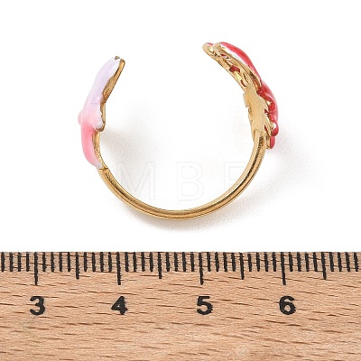 Ocean 304 Stainless Steel Cuff Open Rings RJEW-C166-01C-G-1
