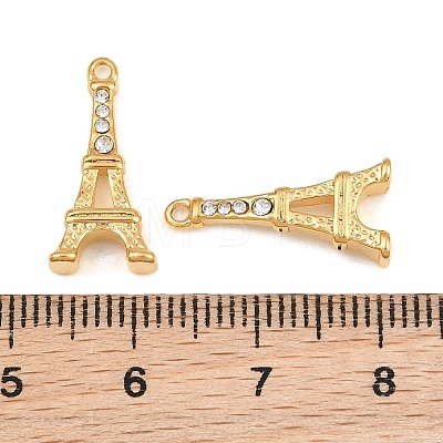 304 Stainless Steel & Crystal Rhinestone Pendants RB-CBA4809-11G-1