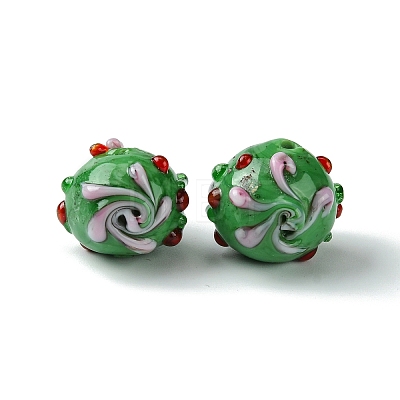 Handmade Bumpy Lampwork Beads FOIL-B001-08C-1