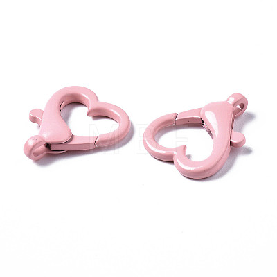 Spray Painted Eco-Friendly Alloy Lobster Claw Clasps PALLOY-T080-05K-NR-1