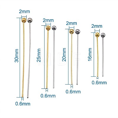 Brass Ball Head Pins KK-TA0007-16-1