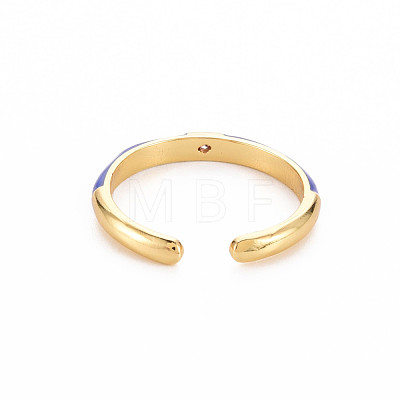Brass Enamel Cuff Rings RJEW-T016-24D-NF-1