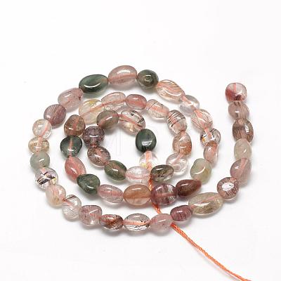 Natural Rutilated Quartz Beads Strands G-R445-6x8-38-1