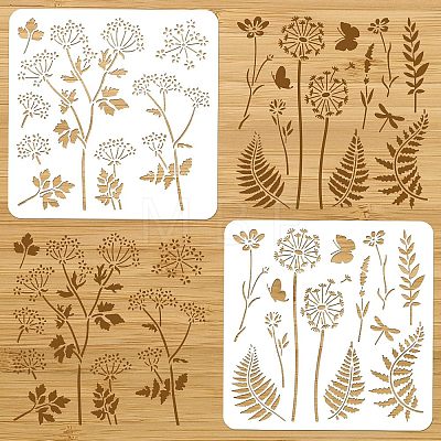 2Pcs 2 Styles PET Hollow Out Drawing Painting Stencils DIY-WH0416-0005-1