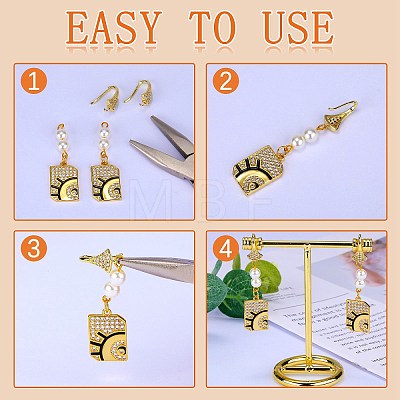 10 Pair Brass Micro Pave Clear Cubic Zirconia Earring Hooks ZIRC-SZ0005-01-1